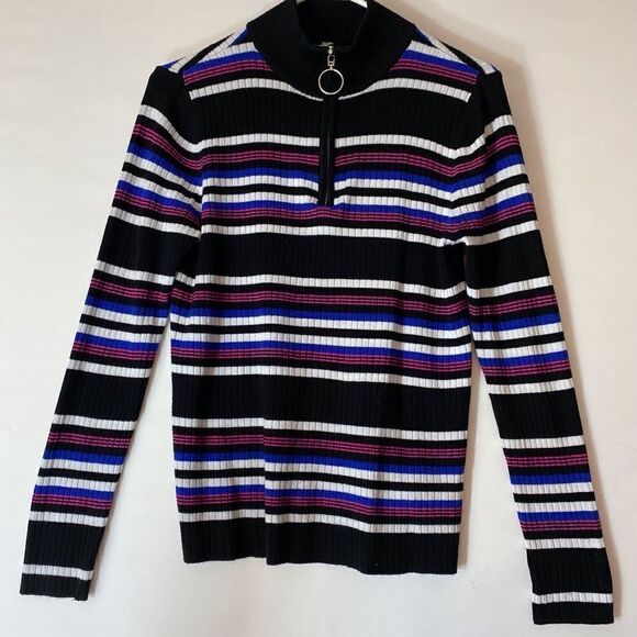Striped Quarter Zip Sweater Size XL (15-17) - Picture 1 of 4